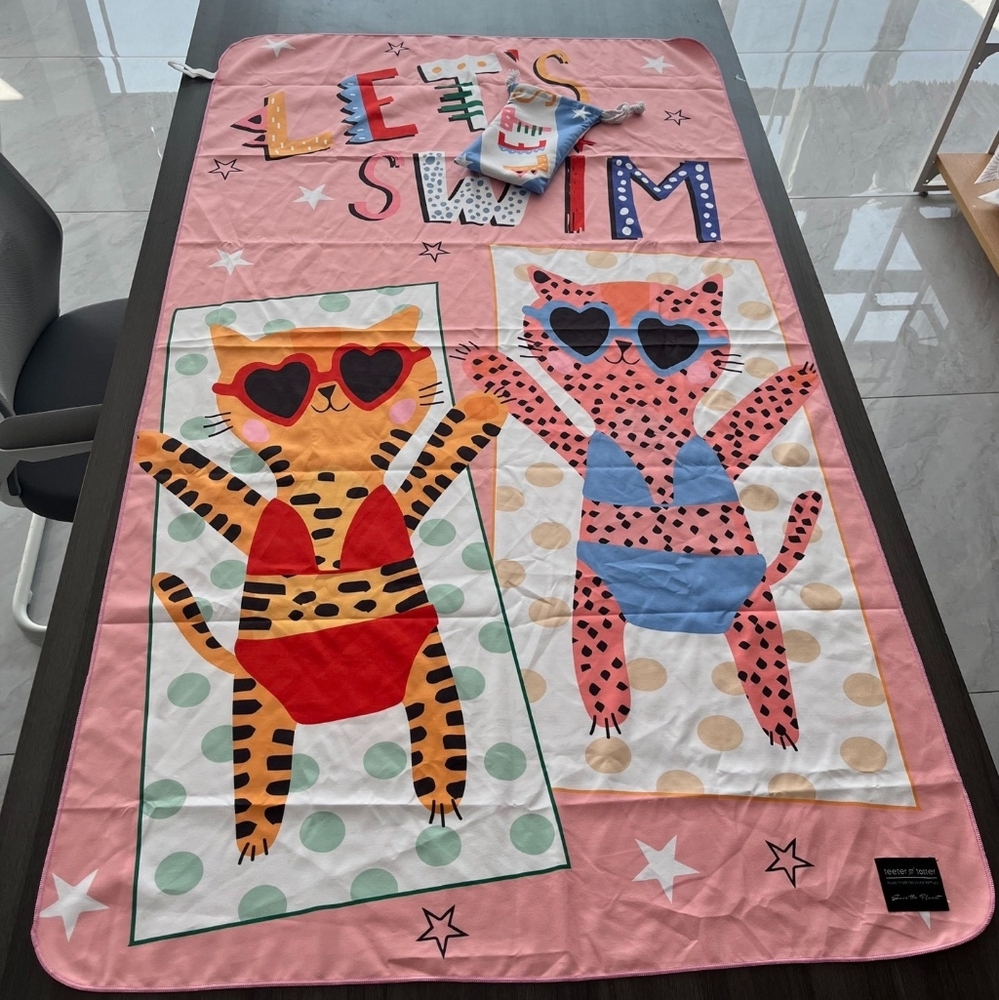 NWT Teeter Totter Cats On The Beach Eco Towel
